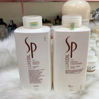 Dầu gội xả Wella SP Luxeoil Keratin Protect Shampoo phục hồi tóc hư tổn cao cấp Đức 1000ml