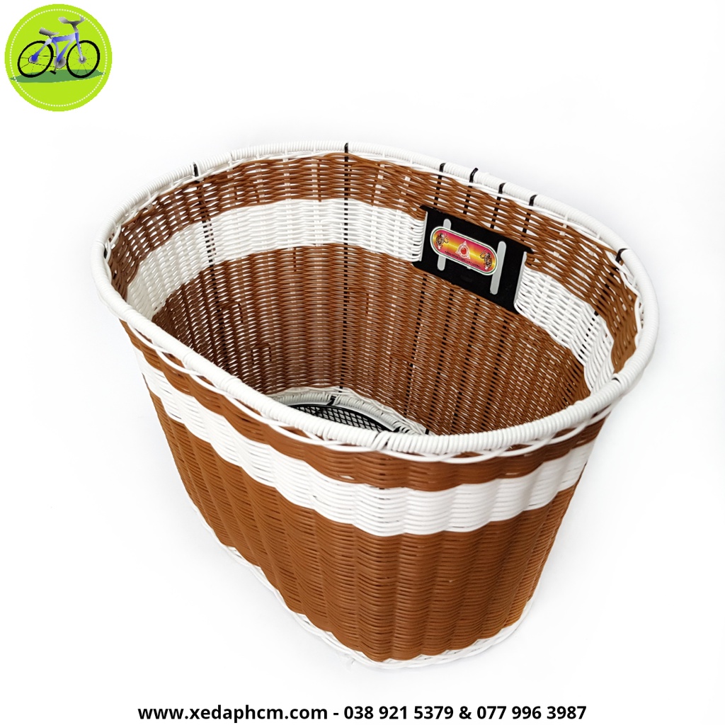 Giỏ xe đạp, rổ xe máy điện chất liệu các sợi mây tổng hợp elip