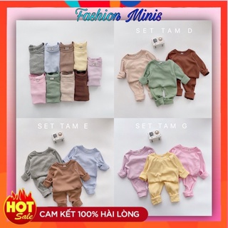 Bộ thu đông cho bé chất len tăm dày dặn mềm mại