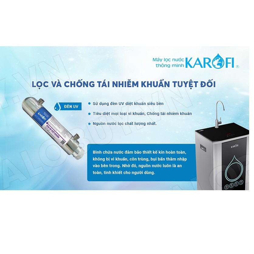 Máy lọc nước RO KAROFI iRO 2.0 K9IQ-2 9 cấp lọc - Đèn UV diệt khuẩn