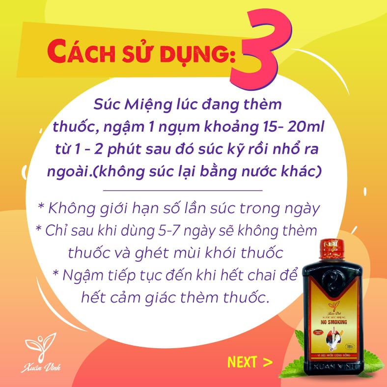 [Loại mới nhất] Nước Súc Miệng Cai Thuốc Lá Xuân Vinh Chính Hãng