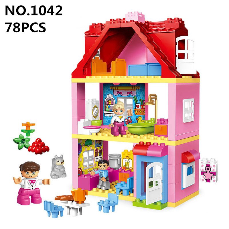 Đồ chơi lắp ghép GOROCK 1042 hình ngôi nhà gồm 78 mảnh cho trẻ nhỏ