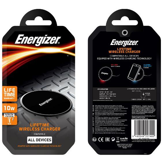 Đế sạc không dây Energizer 10W - WLACBLBKM - Hàng chính hãng