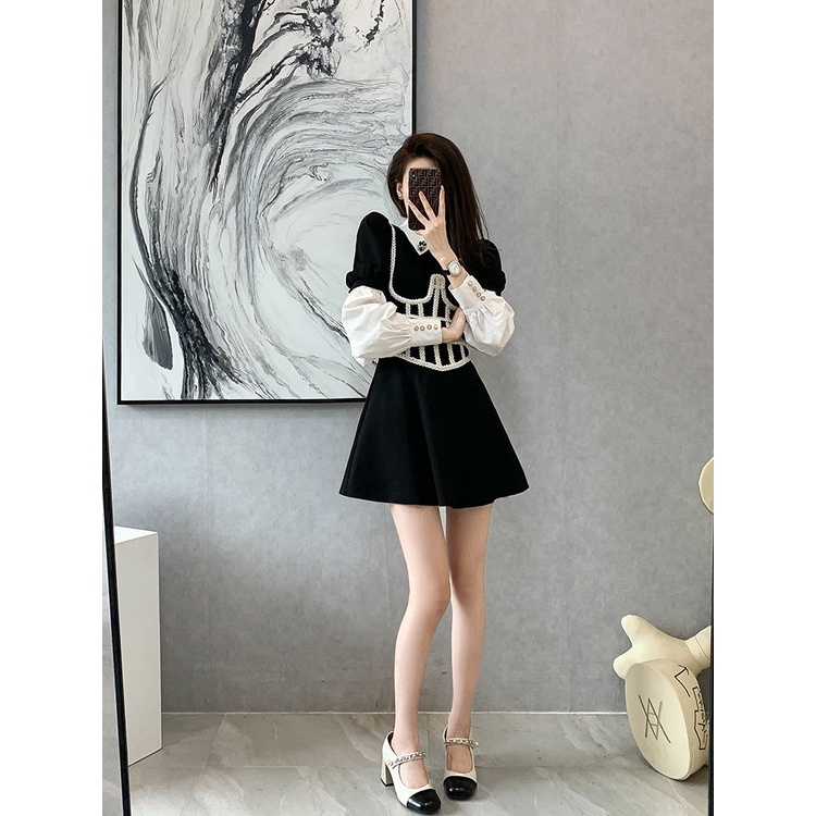 Đầm Chữ a Giả Hai Lớp Phong Cách Pháp Cổ Điển Sang Trọng Dành Cho Nữ