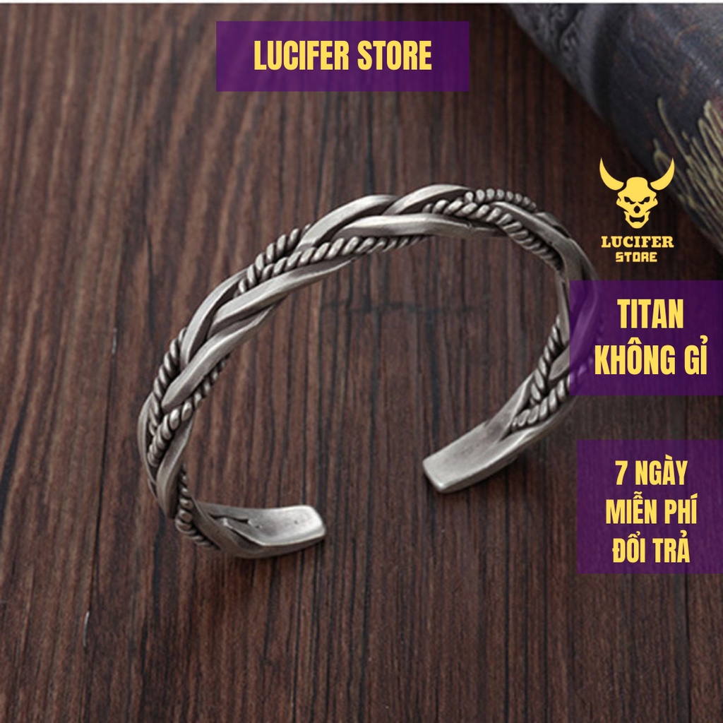 Vòng Tay Bạc Nam cá tính Weave Unisex Titan không gỉ Đẹp Ngầu Cuban Đơn Giản Lucifer Store Lắc Tay Phong Cách - Weave