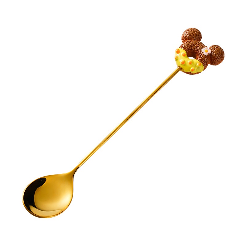 Bộ Muỗng Nĩa Ăn Tráng Miệng Hình Chuột Mickey Hoạt Hình Dễ Thương Cho Bé