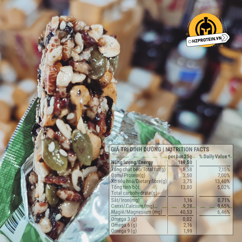 Thanh Hạt Dinh Dưỡng Bánh Ngũ Cốc Natural &amp; Healthy - Thanh Ăn Sáng, Bữa Ăn Phụ Siêu Dinh Dưỡng (25 grams)