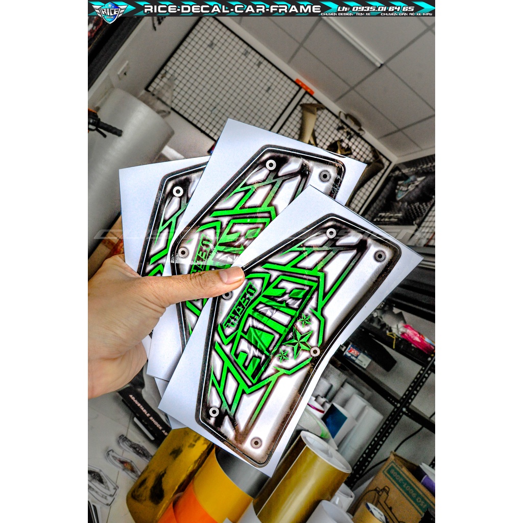 Tem Dán Hộp Đầu Sirius Sihello Đen Logo Rice decal