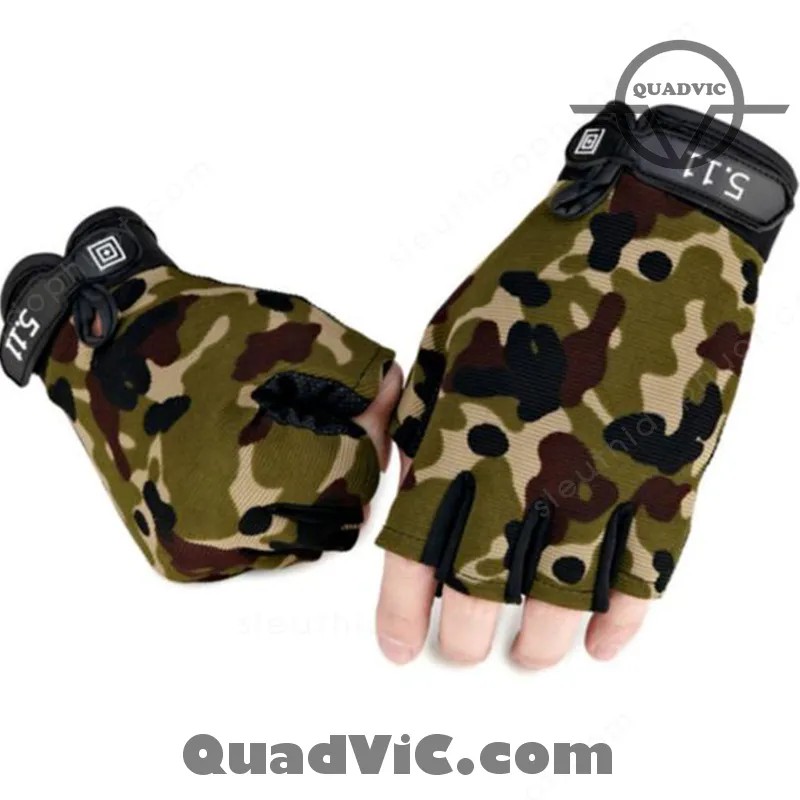 Găng tay chiến thuật hở cụt ngón 511 tactical cao cấp đi phượt xe máy N00024 QUADVIC.COM