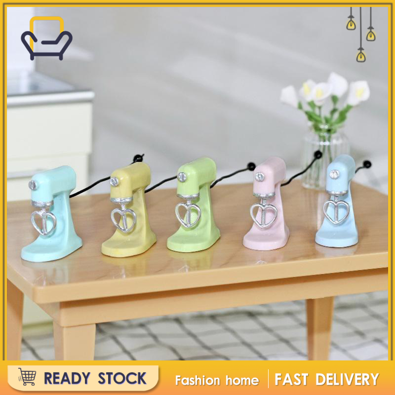 【Fashion home】1:12 Scale Dolls House Miniature Electric Food Mixer Model Blue