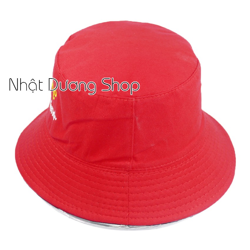 Nón bucket 2 mặt Hello My Friend mũ tai bèo nữ vành nhỏ được may với chất liệu cotton cao cấp, thoáỉ mái