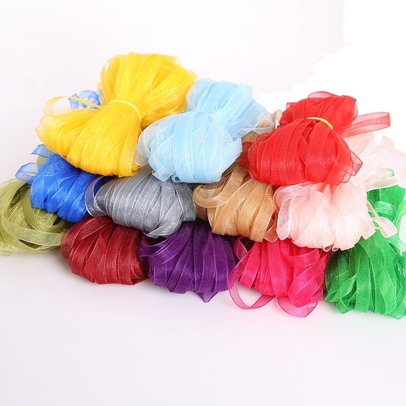 Túi dây ruy băng 6mm 20 yard bằng vải lụa dùng đóng gói quà tặng trang trí tiệc cưới / giáng sinh DIY