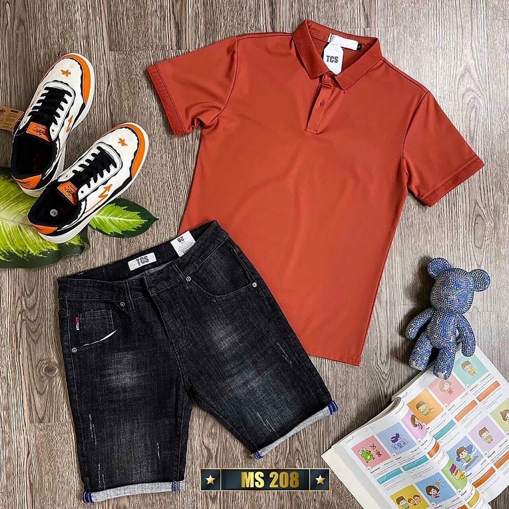 Quần Sọt Nam ❤️FREESHIP❤️ Quần Short Jean Nam Chất Bò co giãn phối rách kèm thêu họa tiết cực đẹp Tô Tồ Shop - QSJNM240