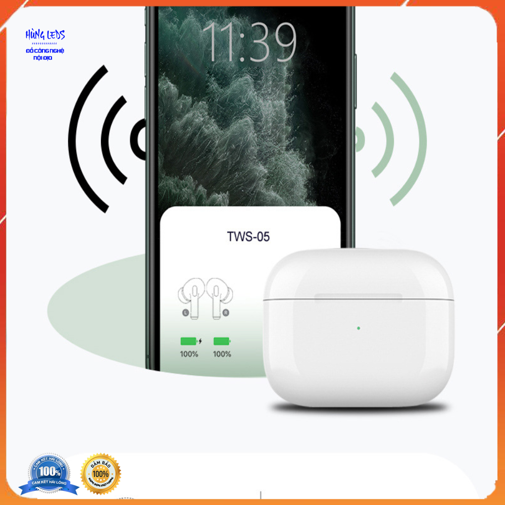 Tai Nghe Bluetooth Airpods pro TWS - 05  Định Vị Đổi Tên Sạc Không Dây Chức Năng Nguyên Bản 1:1