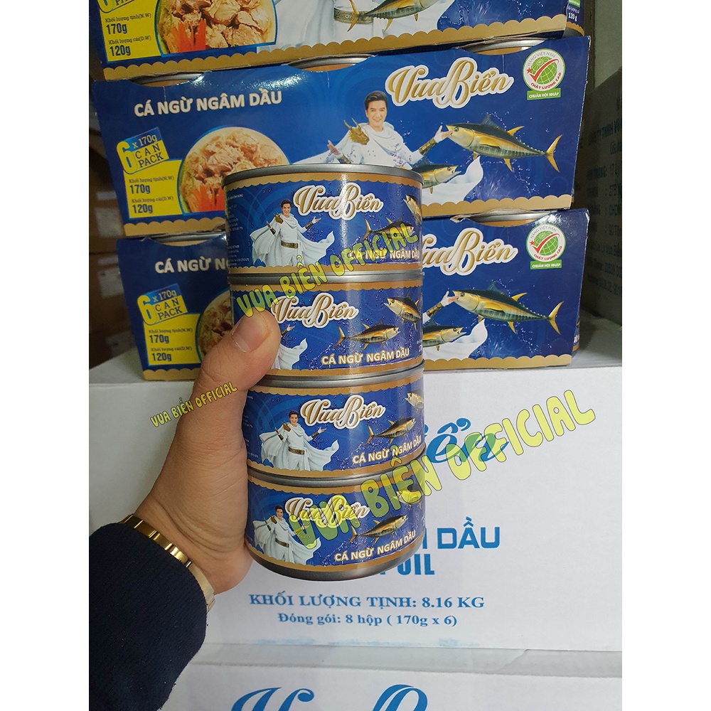 CÁ NGỪ NGÂM DẦU VUA BIỂN 170g MIẾNG TO - TUNA IN OIL - HSD 16/08/2024