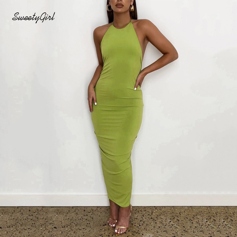 Đầm Maxi Hai Dây Màu Trơn Thời Trang 2022 Quyến Rũ Cho Nữ