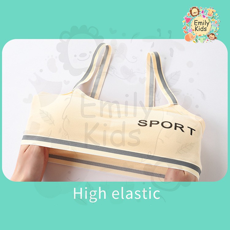 Áo Ngực Thể Thao Bằng Cotton Thoáng Khí Cho Tuổi Teen 8-16 Tuổi 30-50kg
