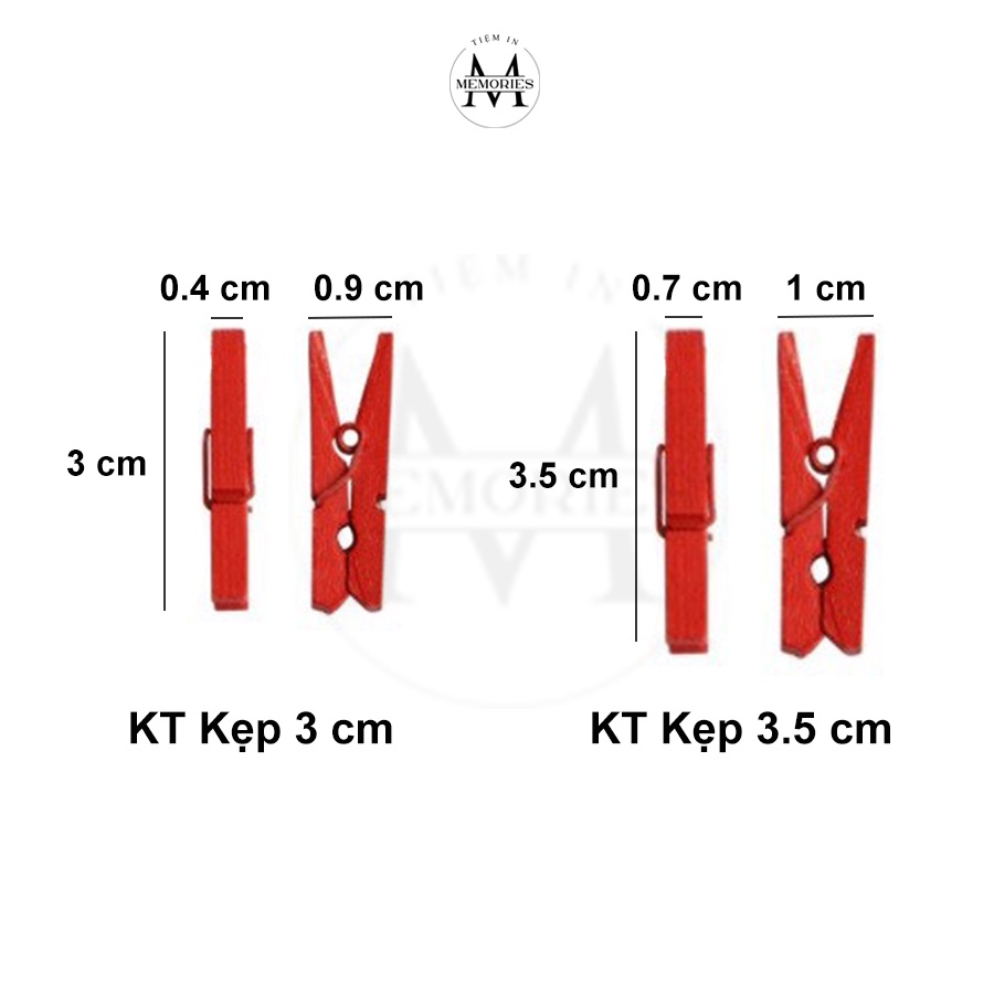 Combo 10 kẹp gỗ, treo tranh, treo ảnh, decor trang trí - kẹp gỗ treo ảnh 6x9 - Tiệm in Memories