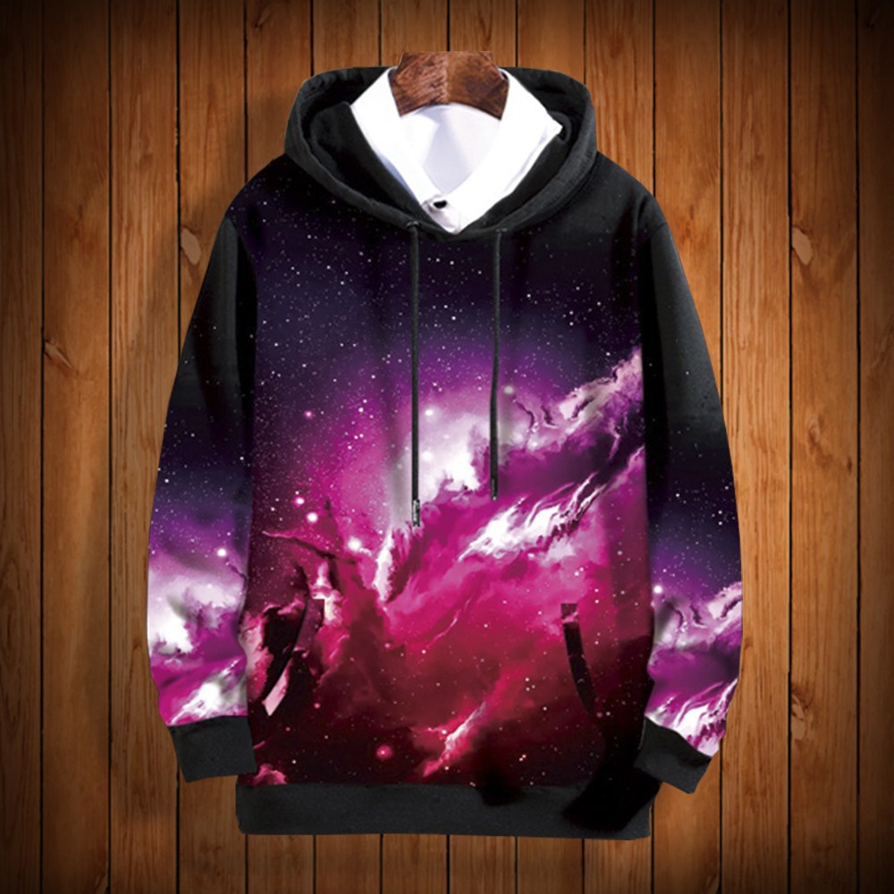 Áo Hoodies Nỉ Nam Nữ Phối Hoạ Tiết Không Gian Vũ Trụ New Trend 2023 ZENKODLMEN AO TOP NAM 90000144