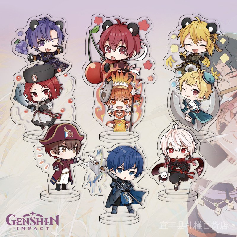 [Genshin impact mini stand] 9 bộ giá đỡ acrylic 6cm trong suốt đặt quà tặng sinh viên sáng tạo A1DW