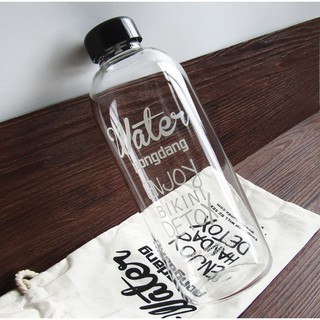 Bình nước Bình nước detox dung tích lớn 1000ml tặng kèm túi đựng