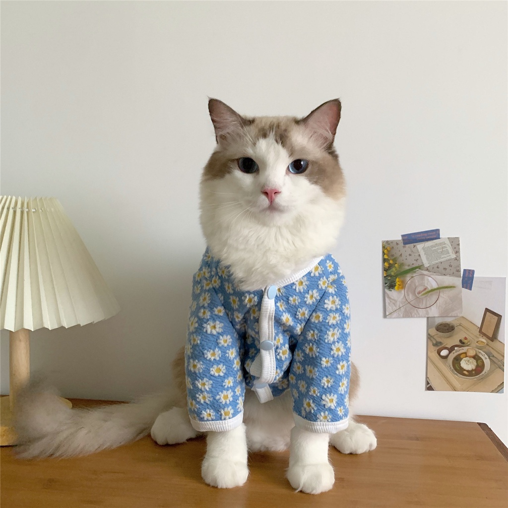 &lt;cutepethome&gt;Áo Họa Tiết Hoa Cúc Nhỏ Dễ Thương Cho Thú Cưng