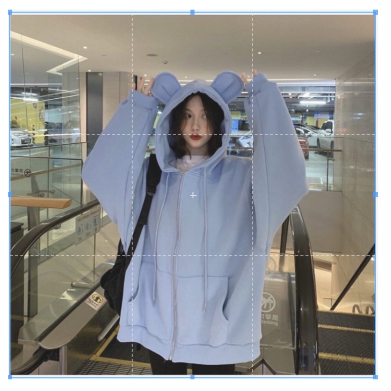 Áo Khoác Nỉ Có Mũ Tai Gấu Cute GKT15