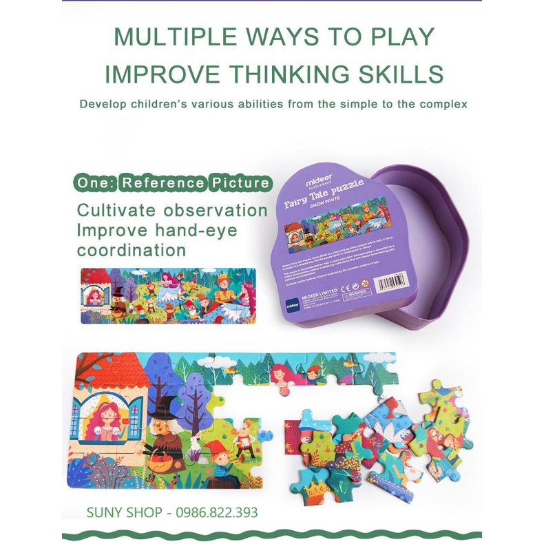 BỘ XẾP HÌNH FAIRY TALE PUZZLE - MIDEER-CHÍNH HÃNG
