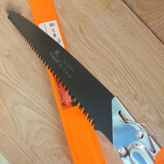 Cưa gỗ cầm tay, cưa cành lưỡi đen thép Nhật KAPUSI 350mm - Có bao đựng cưa k2331