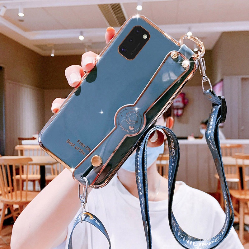 Ốp Điện Thoại Mềm Đính Đá Có Dây Đeo Cổ Cho samsung A50 A70 A51 A71 A31 A32 A52 A72 A30 A20 4g