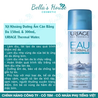 Xịt khoáng dưỡng ẩm cân bằng da 150ml & 300ml- uriage thermal water.