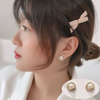 Đôi Khuyên Tai Hợp Kim Đính Đá Và Ngọc Trai Giả Thời Trang Cho Nữ