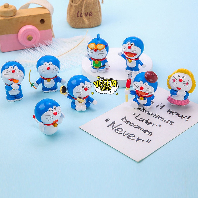 Mô hình Doraemon Doremon - Trọn bộ 8 Mô hình các tư thế Doremon Doraemon và bảo bối - Cao khoảng 6cm