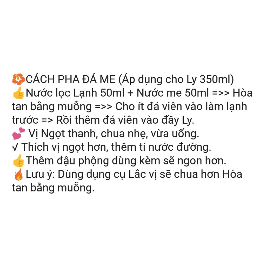 NƯỚC ĐÁ ME NƯỚC CỐT ME CHUA NGỌT TUYỆT VỜI 500ML - KHO NGUYÊN LIỆU PHA CHẾ TRÀ SỮA ĐÀ NẴNG