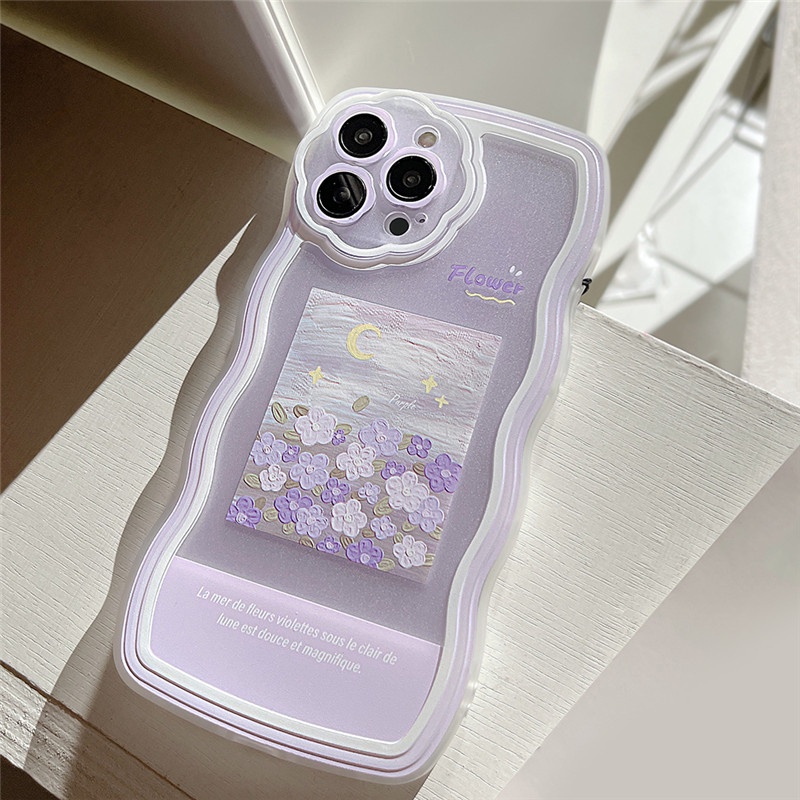 Ốp Điện Thoại TPU Mềm Chống Rơi Hình Tranh Sơn Dầu Có Dây Đeo Thời Trang Cho IPhone 13 12 11 Pro Max X XS XR 8 7 Plus