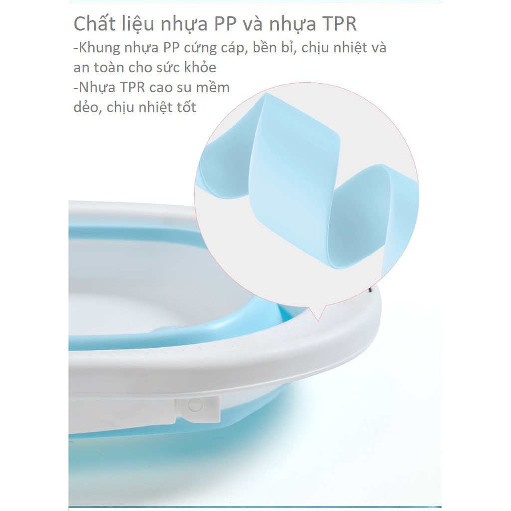 Bồn tắm báo nhiệt gấp gọn cho bé, ngồi nằm hoặc bơi lội, chậu tắm chuyên dụng cho bé từ 0 đến 5 tuổi