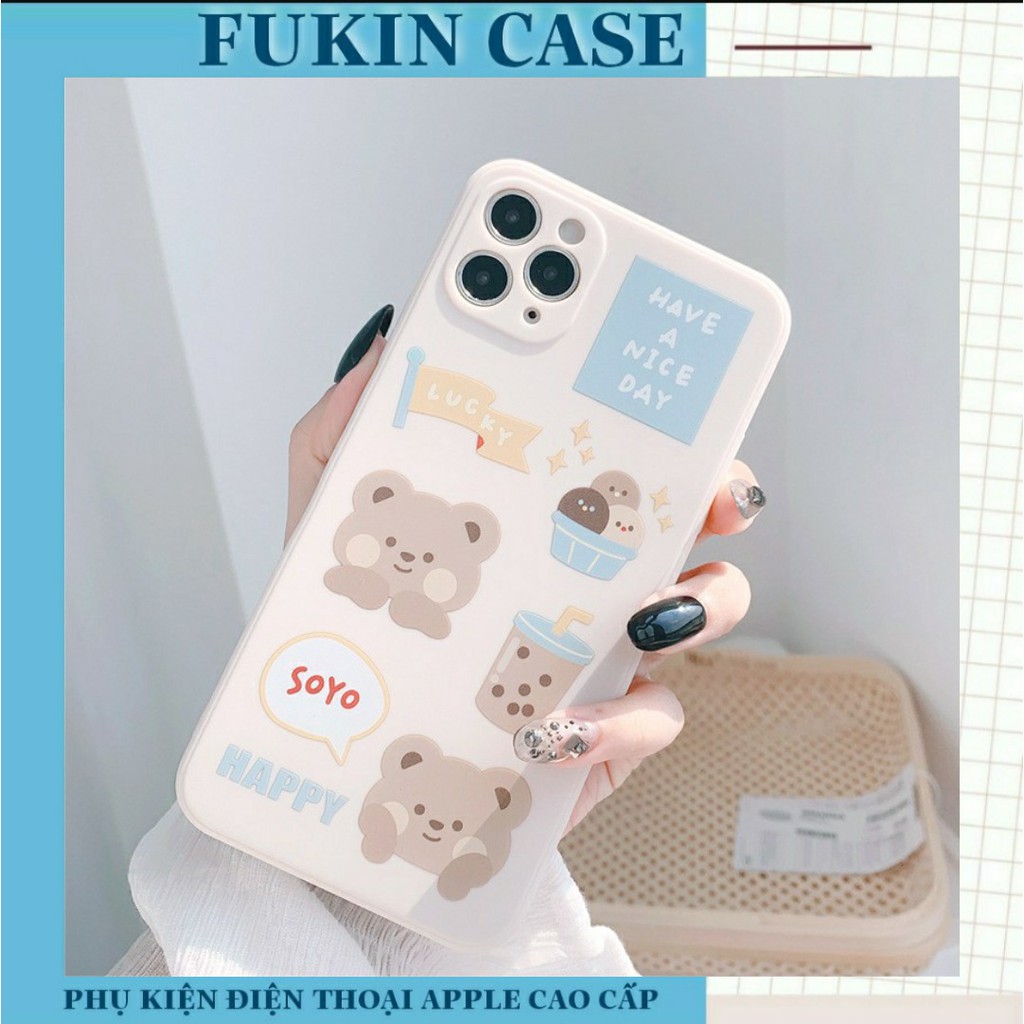 Ốp lưng iphone - ốp iphone Gấu Soyo cạnh vuông 5/5s/6/6plus/6s/6splus/7/7plus/8/8plus/x/xs/11/12/pro/max/plus/promax | BigBuy360 - bigbuy360.vn