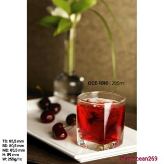 Bộ 6 Cốc ocean vuông Plaza Rock  ocean B11010 - 295ml rượu mạnh