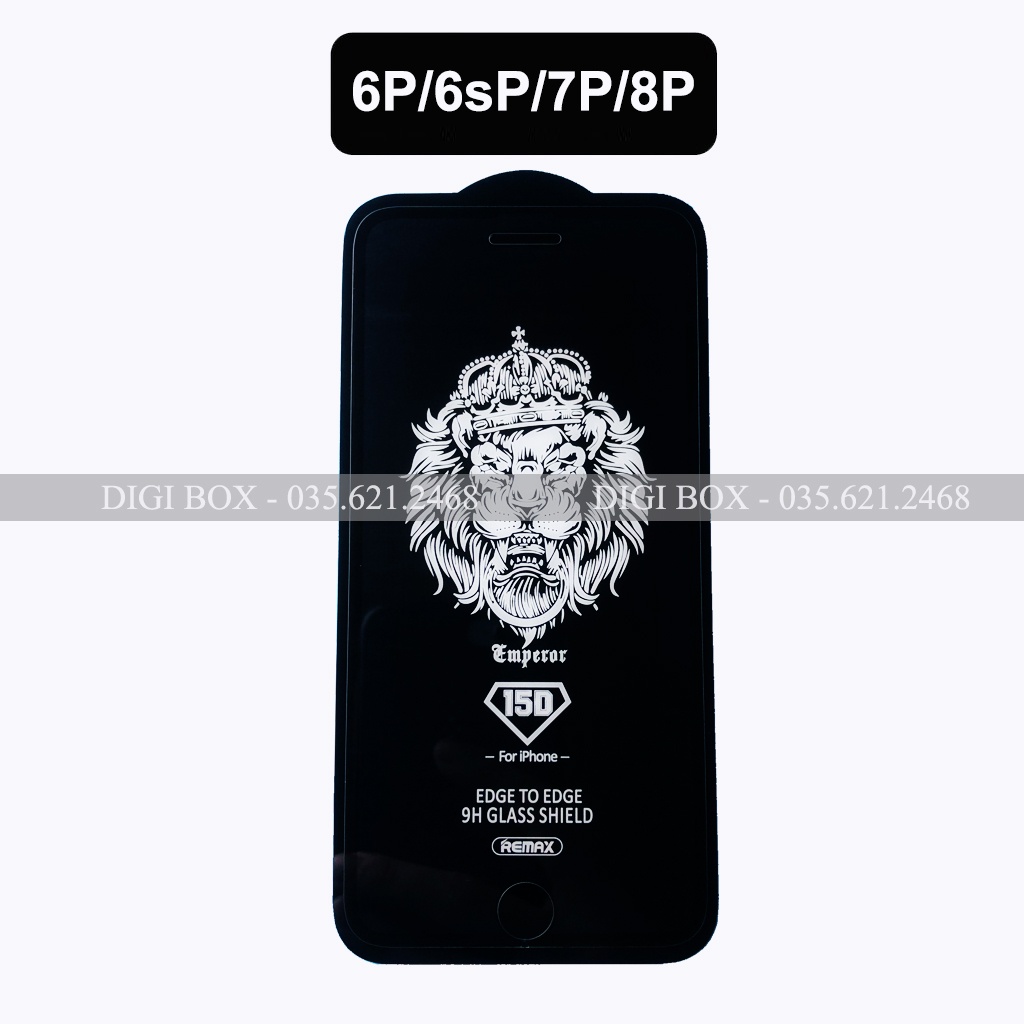 Kính cường lực iphone 15d chính hãng remax full màn, bo viền cho iphone 6/6s/7/8 plus/x/xs max/11 pro max/12 pro max