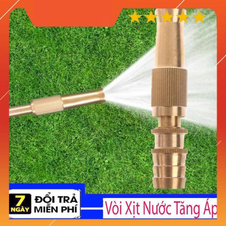 Đầu Vòi Xịt Tăng Áp Xuất Nước Mini bằng đồng phun nước rửa xe, tưới cây tăng áp đa năng (Tặng Đầu Siết