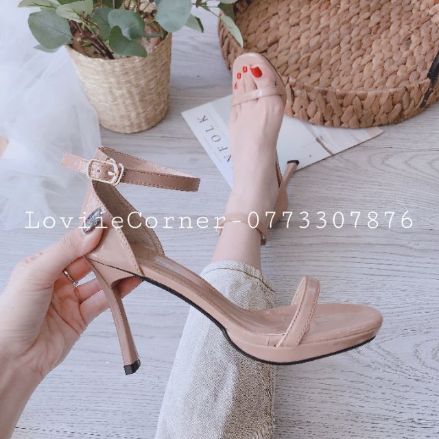 GIÀY CAO GÓT ĐẾ ĐÚP LOVIIECORNER GIÀY SANDAL GÓT NHỌN QUAI MẢNH 10 PHÂN G200207