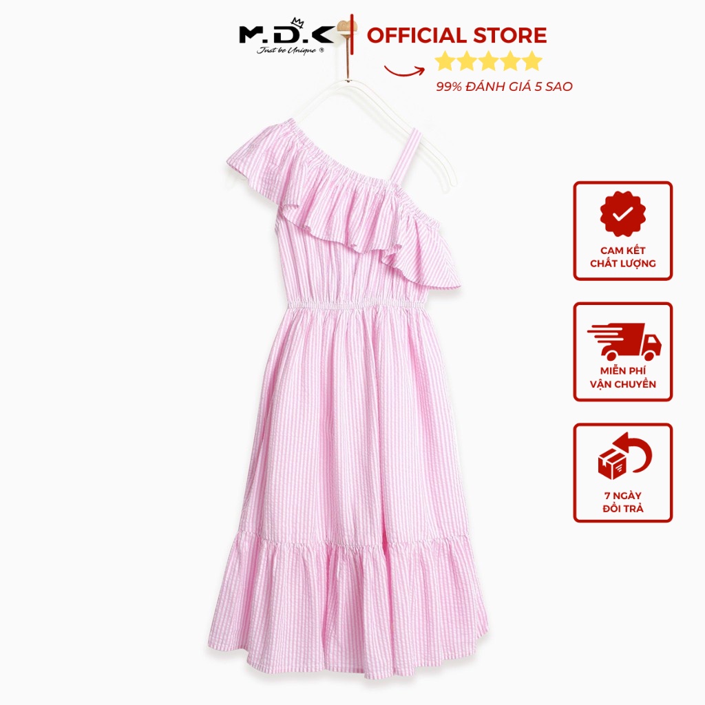 Áo đầm bé gái - One Shoulder Midi M.D.K - chất liệu cotton mềm mại, thoáng mát