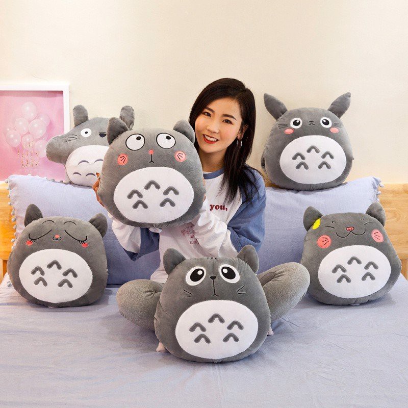 Bộ chăn gối văn phòng, Gối kèm mền totoro có ủ tay (3in1)