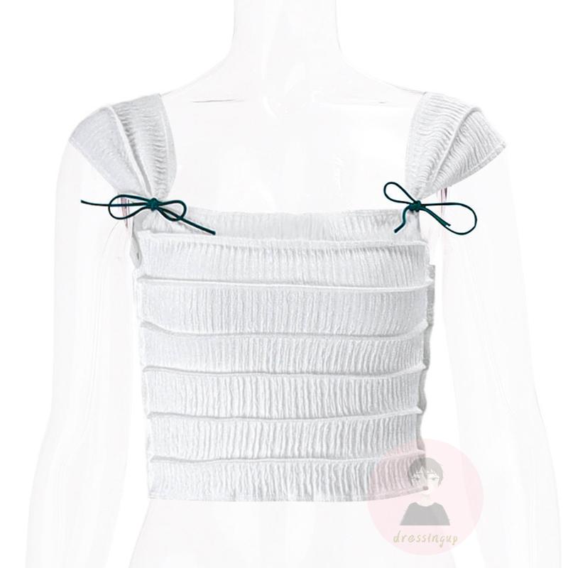 Áo Tank Top Cổ Vuông Màu Sắc Cột Dây Thời Trang Quyến Rũ Cho Nữ