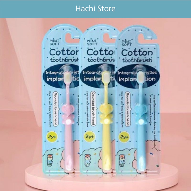 Bàn chải đánh răng siêu mềm, bàn chải tơ Minisoft cho bé màu xanh/vàng/hồng