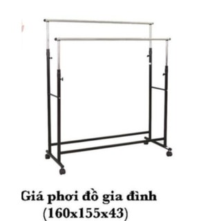 Giàn phơi đồ - giá phơi đồ, kệ phơi quần áo gia đình dễ tháo lắp - có bánh xe tiện lợi - có bảo hành