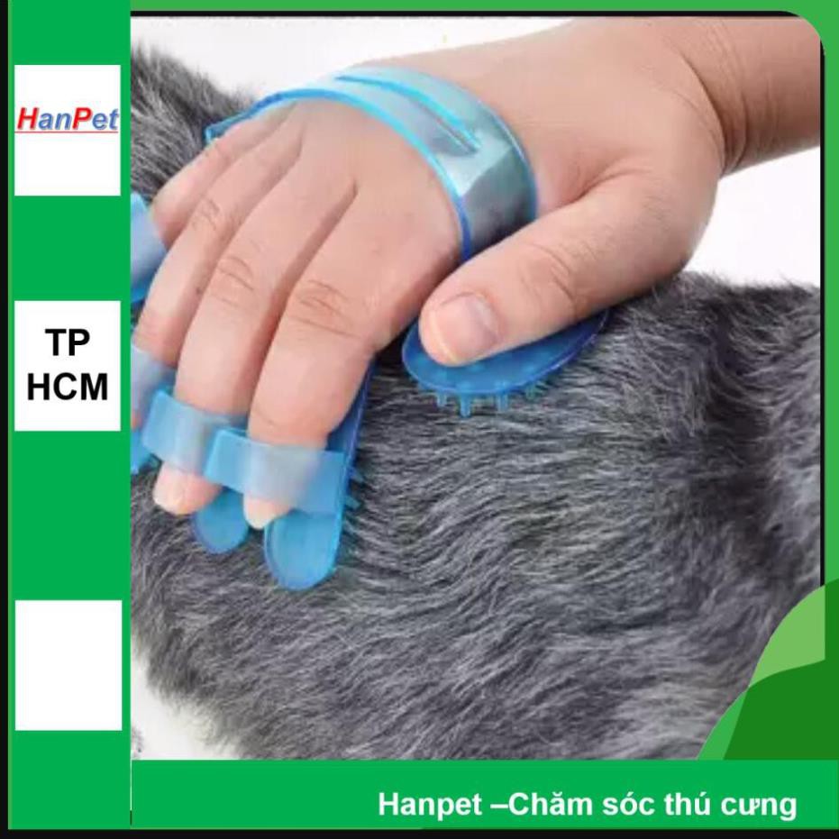 Hanpet.GV- Găng tay chó mèo (2 loại) Găng tay nhựa tắm thú cưng và găng tay nhặt lông chó mèo và lấy lông rụng