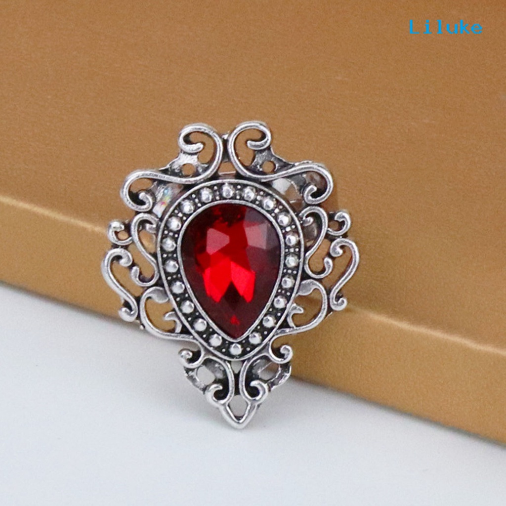 Nhẫn Hợp Kim Đính Đá Nhân Tạo Hình Trái Tim Phong Cách Bohemia Thời Trang