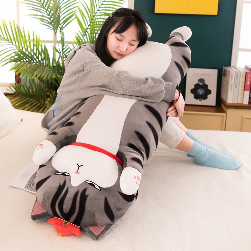 Gối Ôm Mèo Hoàng Thượng Size 70cm- 1m- 1m2-1m4-1m5, Gấu Bông Mèo To Và Dài, Hàng Đẹp Y Hình