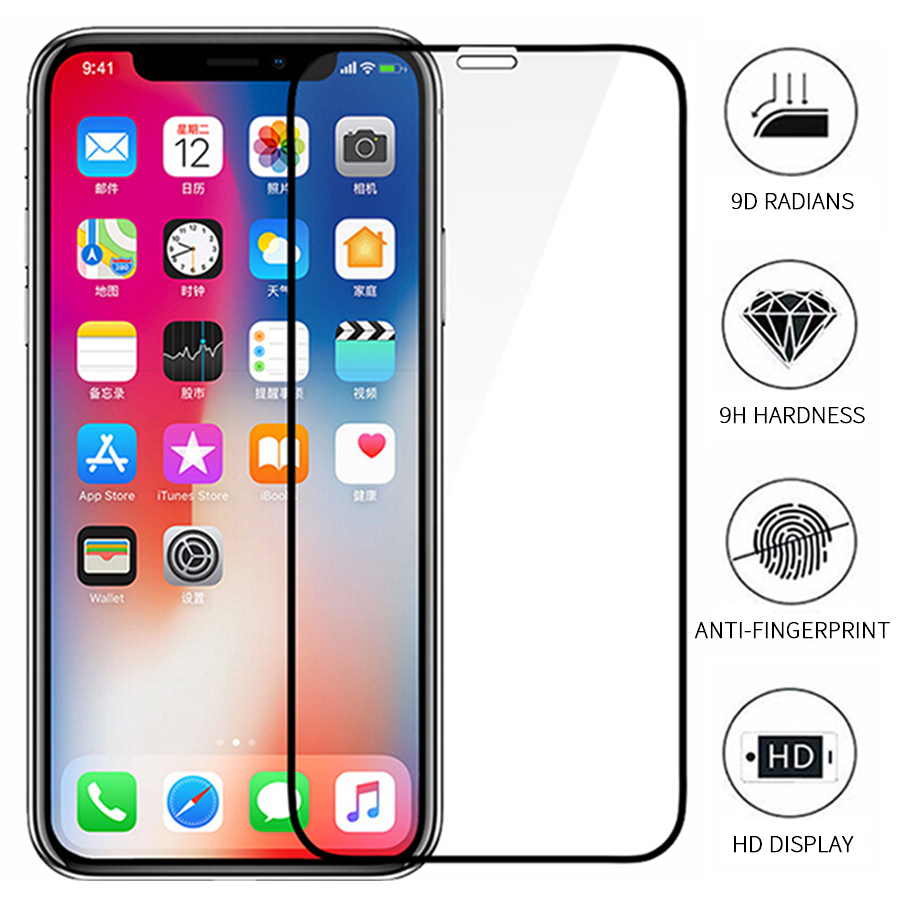 Kính cường lực toàn màn hình 21D dùng cho iPhone 11 12 13 14 15 Pro Max X XR XS 6 6s 7 8 Plus SE 2020